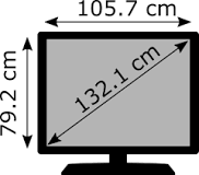 medidas t.v. 52 pulgadas en cm