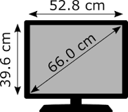 ¿Cuánto mide un televisor de 28 pulgadas?