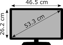 ¿Qué mesura tiene una pantalla de 21 pulgadas?