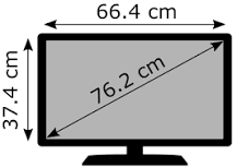 ¿Cuánto mide de ancho un TV de 28 pulgadas?