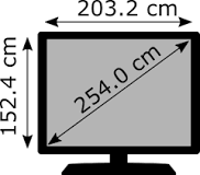 ¿Cuánto mide una pantalla de 90 pulgadas?
