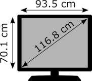 cuánto mide un televisor de 48 pulgadas