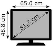¿Cuánto mide un tv Samsung de 32 pulgadas?